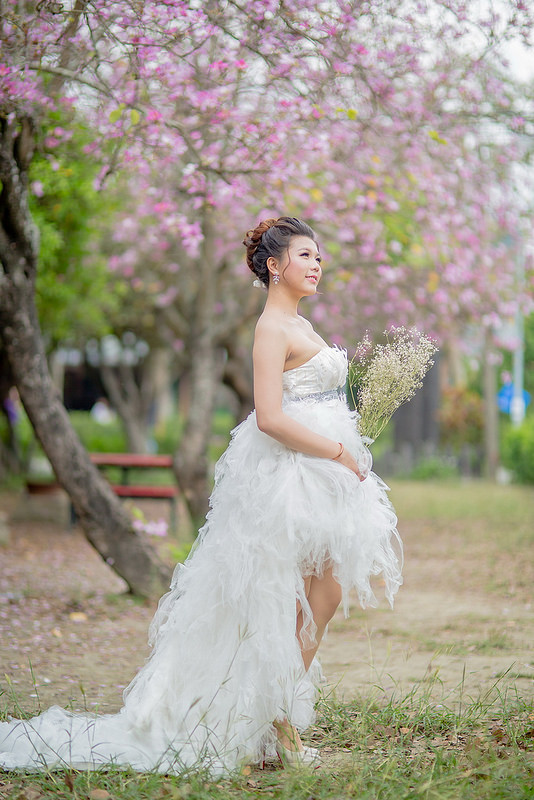 嘉義自助婚紗創作 | 白紗造型 日系花苞編髮 模特兒:張芳芳